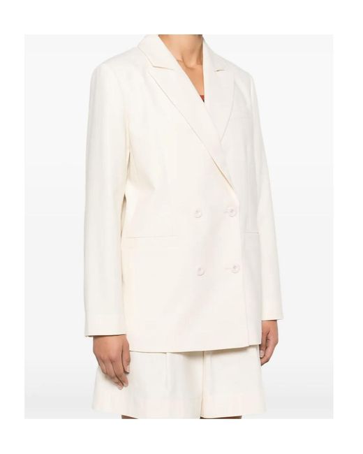 A.P.C. White Lucy Double-Breasted Blazer