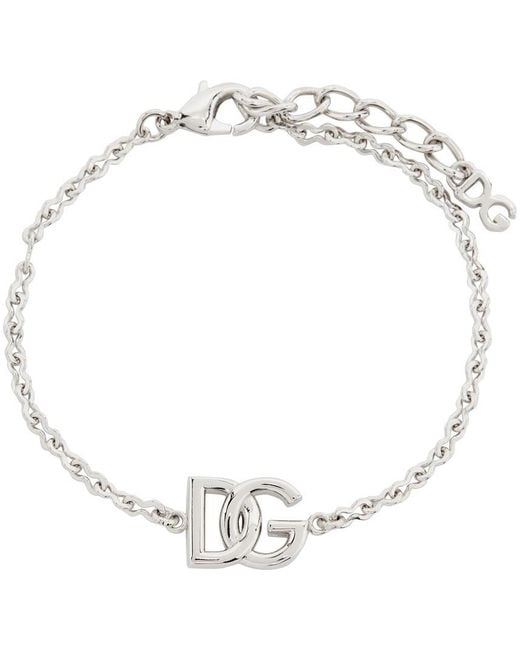 Dolce & Gabbana Metallic Dg Logo Link Bracelet for men