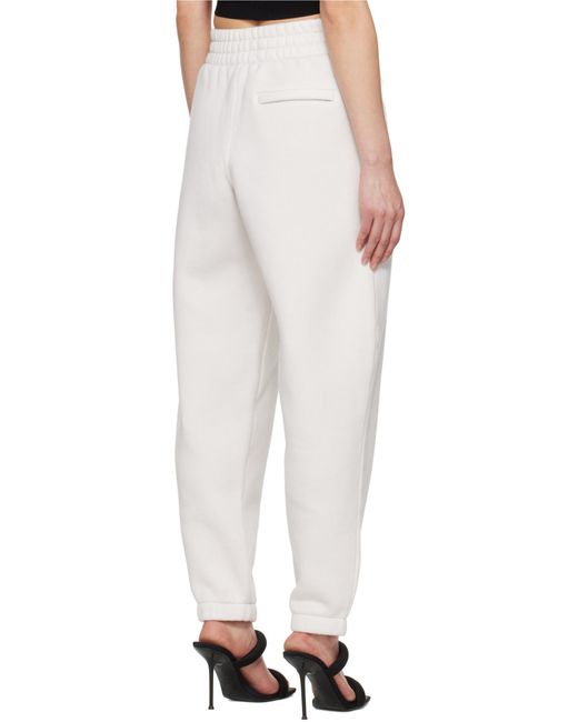 T By Alexander Wang White Alexander Wang Logo Printed Terry Sweatpants