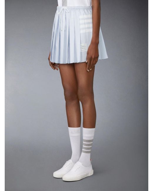 Thom Browne Blue Drawstring Pleated Mini Skirt