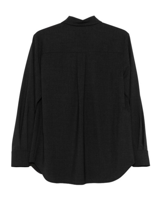 P.A.R.O.S.H. Black Double-Pocket Long-Sleeve Shirt
