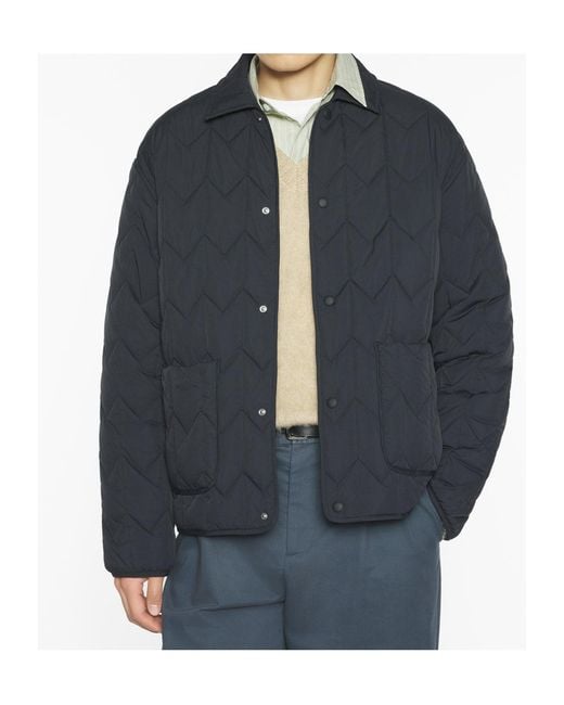 Maison Kitsuné Blue Quilted Padded Jacket for men