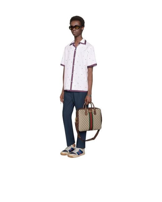 Gucci Brown Gg Supreme Briefcase for men