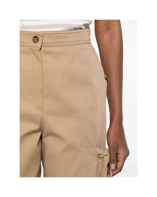 Max Mara Natural Drawstring Pocket Cargo Pants
