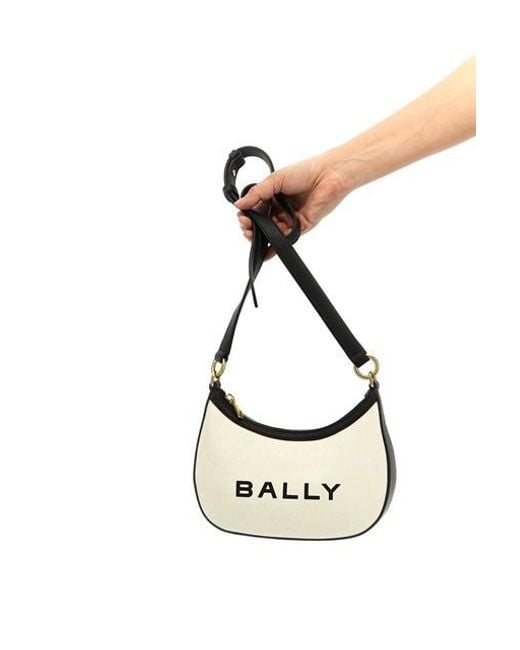 Bally White Bar Ellipse Logo Printed Crossbody Bag