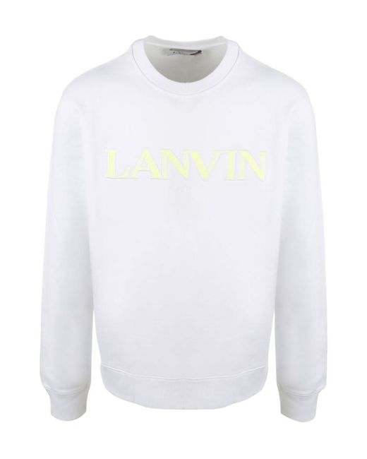 Lanvin White Logo Round Neck Sweater for men