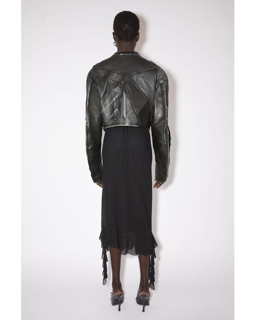 Acne Gray Patchwork Leather Jacket