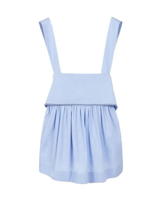 Chloé Blue Pleated Detail Vest