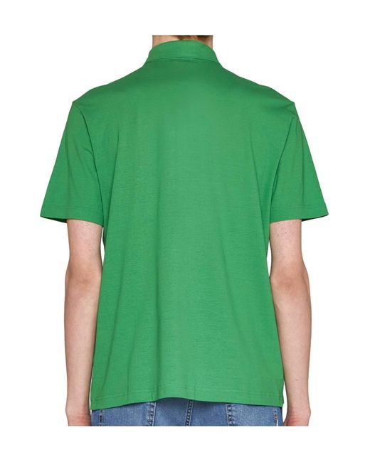 Herno Green Button-Placket Polo Shirt for men