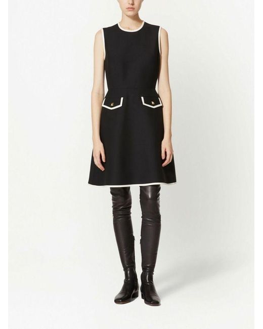 Valentino Black Stud Detailed Crewneck Sleeveless Dress