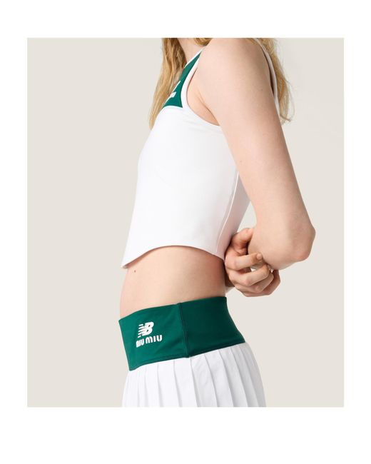 Miu Miu Green Stretch Technical Jersey Top