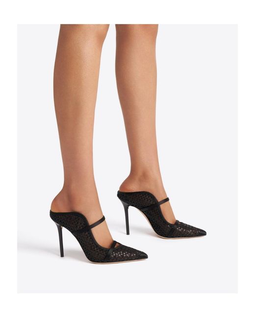 Malone Souliers Black Maureen 100 Sequin Mesh Mules