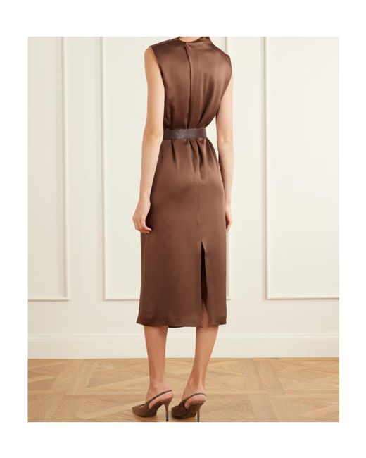 Brunello Cucinelli Brown Sleeveless Dress
