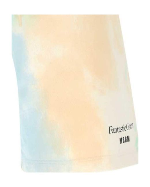MSGM Blue Fantastic Tie Dye Bermuda Shorts for men