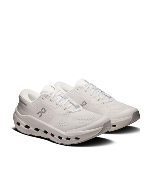 On Shoes White Cloudrunner 3 Mesh Running Shoes