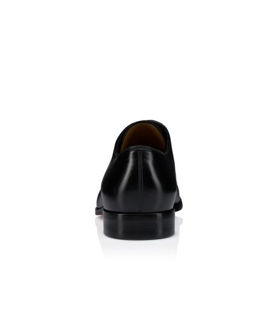Christian Louboutin Black Almond Toe Lace-Up Shoes for men
