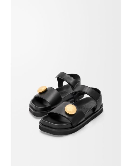 Loewe Black Anagram Pebble Sandals