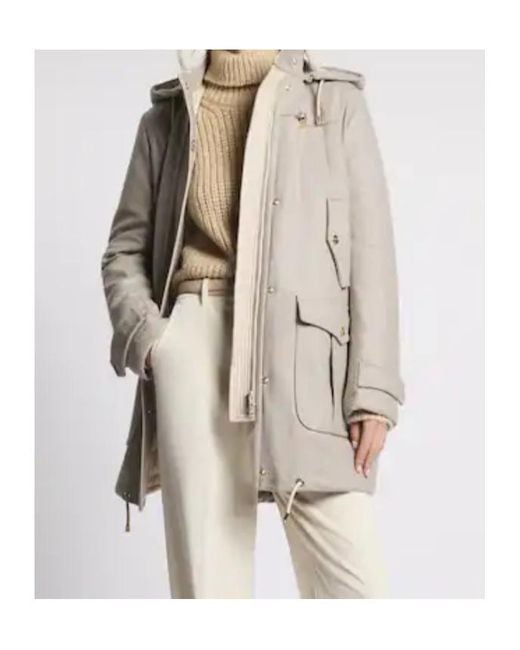 Fay Natural Quilted Wool-Blend Parka