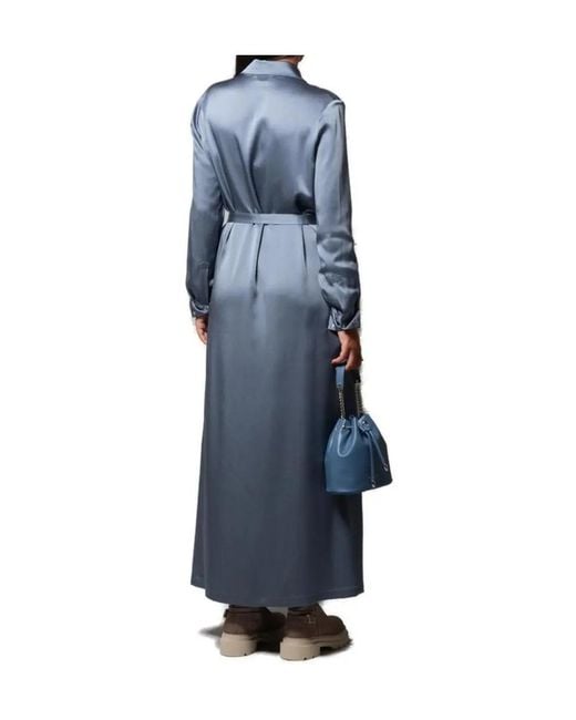 Herno Blue Resort Button Detailed Belted Shirt Dress