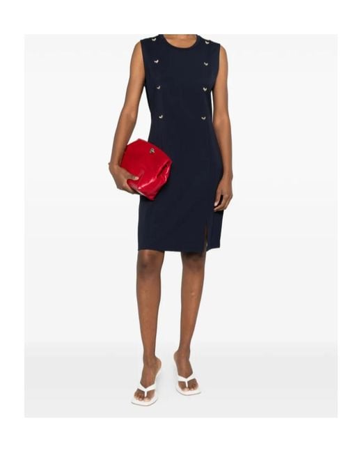 Liu Jo Blue Embellishment Sleeveless Mini Dress