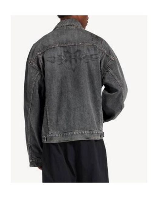 Balenciaga Gray Graffiti Denim Jacket for men