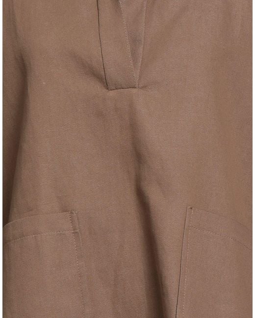 Max Mara Brown Solid Color Long-Sleeve Coat