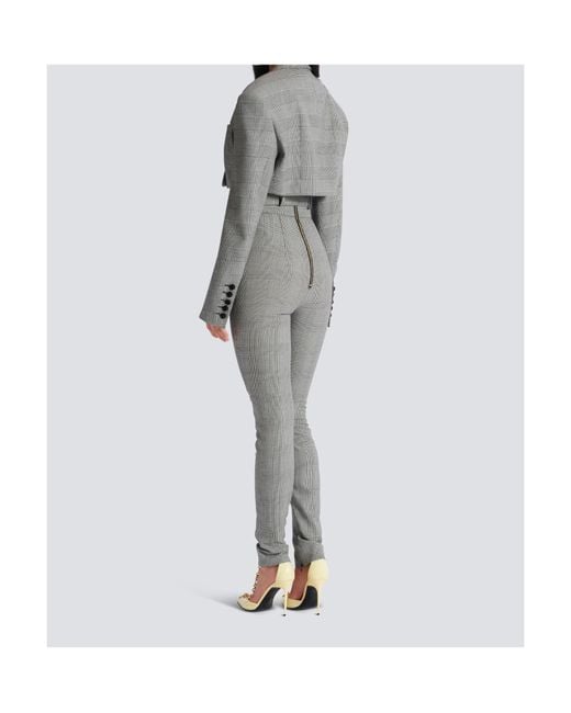 Balmain Gray Cropped Jacket