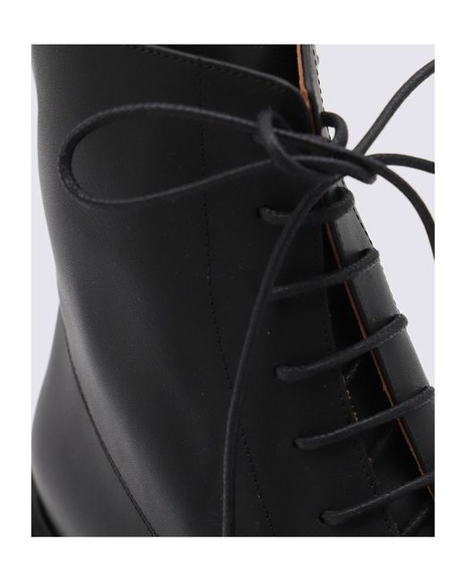 Malone Souliers Black Round Toe Lace-Up Ankle Boots
