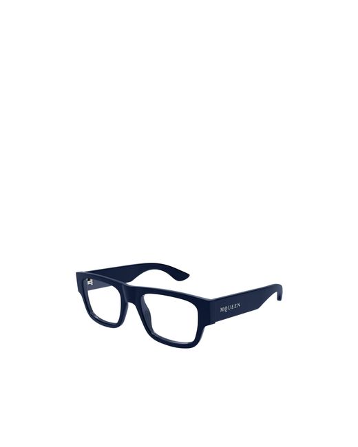 McQueen Blue Eyewear Square Frame Glasses for men