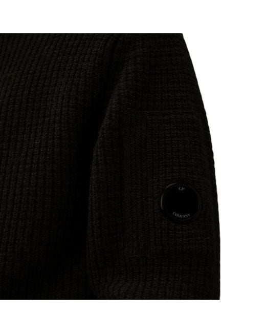 C P Company Black Lens Detail Full Zip Cardigan for men