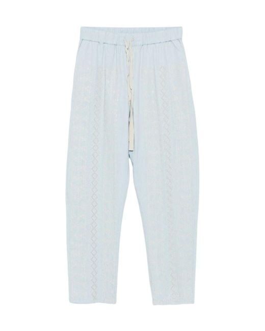 Semicouture Blue Buddy Embroidered Trousers