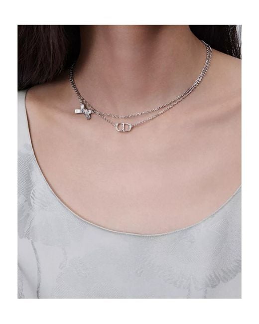 Dior White Cd Parure Necklace