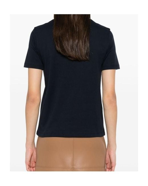 Max Mara Blue Quieto Logo Printed Crewneck T-Shirt