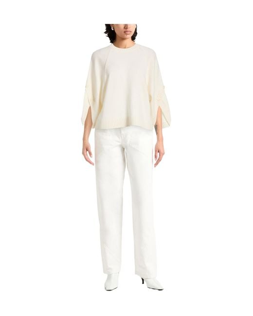 Max Mara White Lightweight Long Sleeve Knit Top