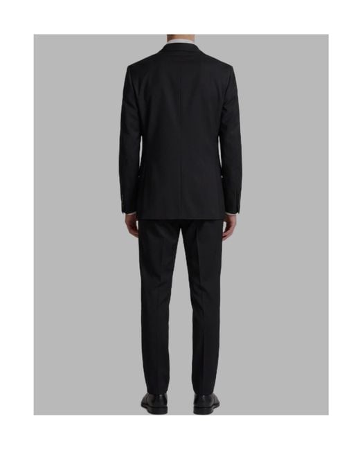 Lardini Black Double-Breasted Classic-Fit Suit for men