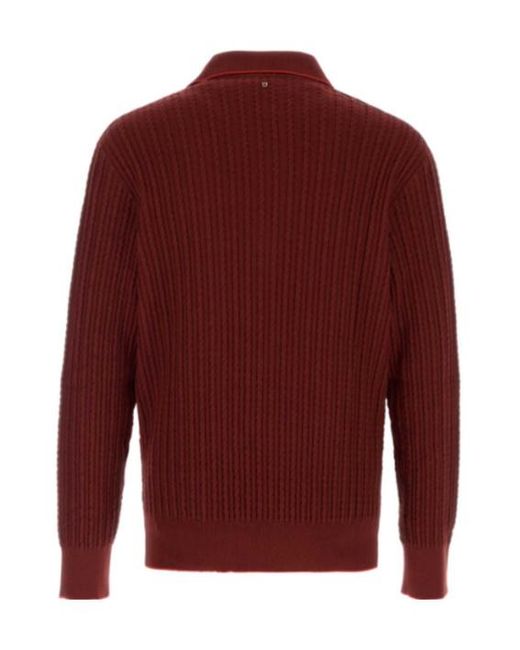 Ferragamo Red Crew-Neck Knit Top for men