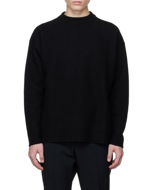 Jil Sander Black Long-Sleeved Knit Jumper for men