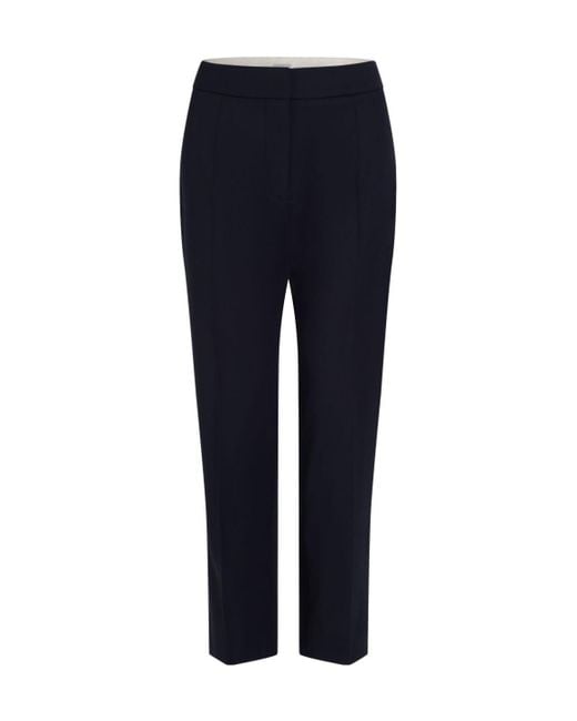 Patou Blue Crease Detailed Cropped Trousers