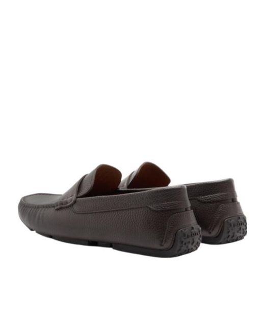Bally Gray Logo Plaque Slip-On Loafers for men
