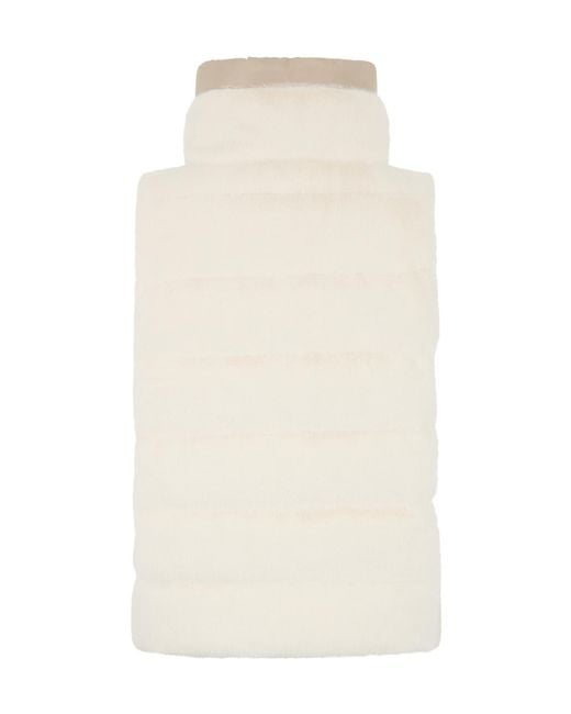 Herno White High-Neck Quilted Vest