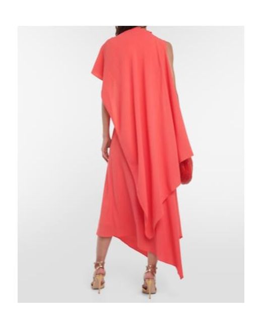 Roksanda Red Pascale Cape-Detail Crepe Maxi Dress