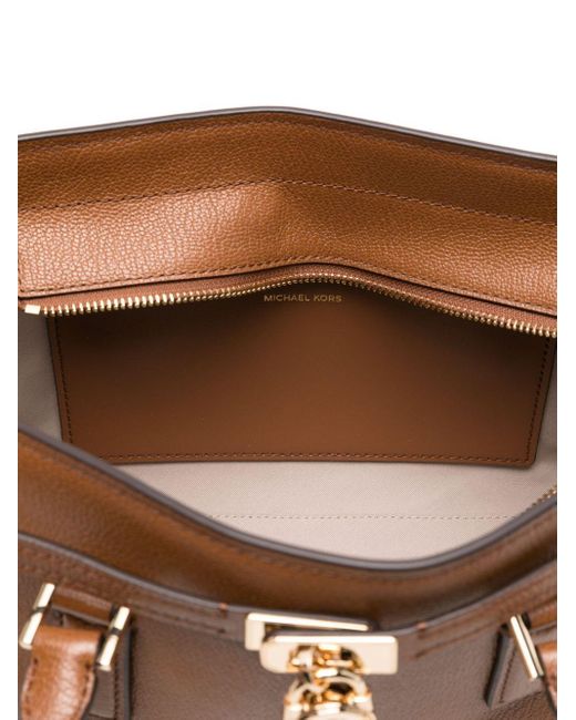 MICHAEL Michael Kors Brown Top-Handle Leather Shoulder Bag