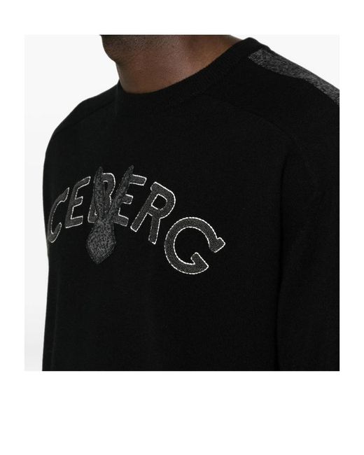 Iceberg Black Logo Sweater for men