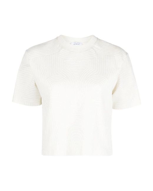 Off-White c/o Virgil Abloh White Short-Sleeved Cropped T-Shirt