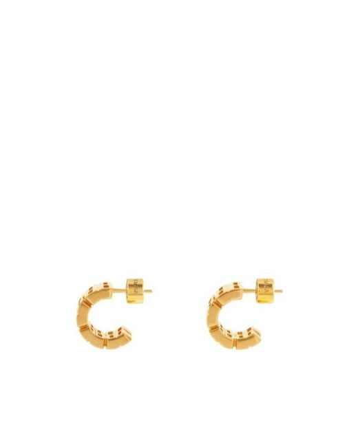 Balenciaga Metallic Logo Lettering Earrings