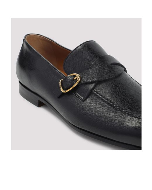 Tom Ford Black Buckle-Detail Leather Loafers for men