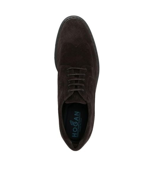 Hogan Black H576 Lace-Up Derby Shoes for men