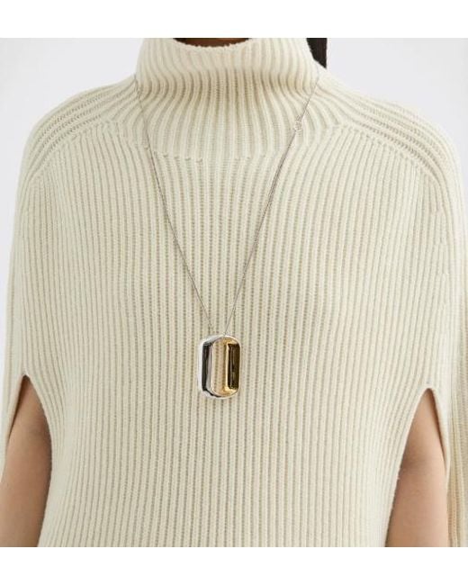 Jil Sander White Pendant Necklace