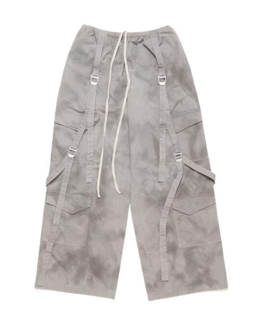 Acne Gray Buckle Detailed Pants for men