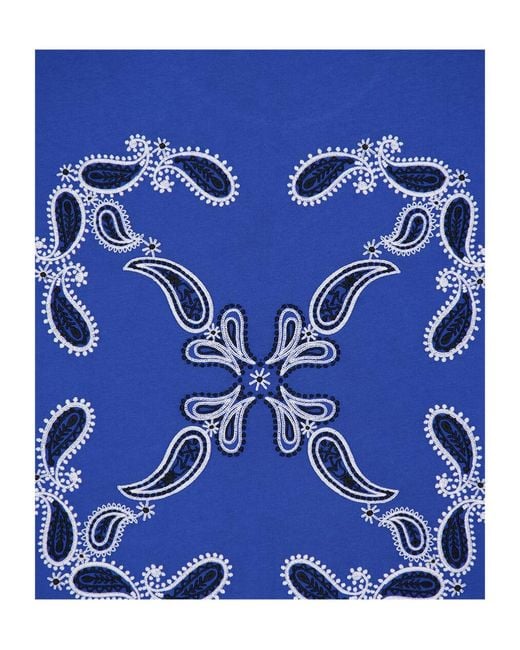 Off-White c/o Virgil Abloh Blue Off Logo Printed Crewneck T-Shirt for men